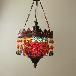 Julekort Lnternet Cafe Retro Art Chandelier Industrial Garden