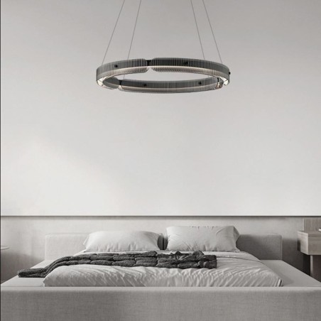 Circle Pendel 60 80CM Glas Loftslampe Trinløs dæmpbar med fjernbetjening Circle Pendel 60 80CM Glas Loftslampe Trinløs dæmpbar med fjernbetjening