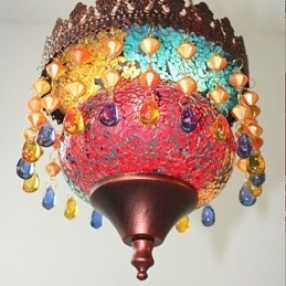 Julekort Lnternet Cafe Retro Art Chandelier Industrial Garden