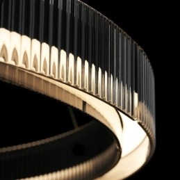 Glas Pendel 60 80CM Circle Loftslampe Trinløs dæmpbar med fjernbetjening
