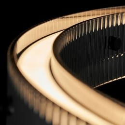 Glas Pendel 60 80CM Circle Loftslampe Trinløs dæmpbar med fjernbetjening