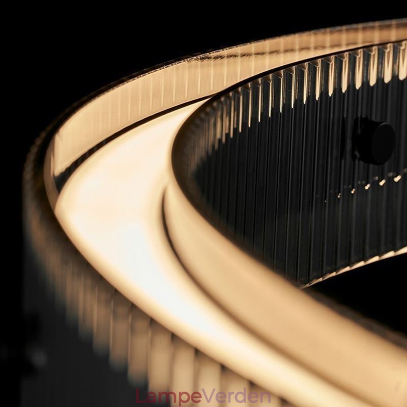 Glas Pendel 60 80CM Circle Loftslampe Trinløs dæmpbar med fjernbetjening