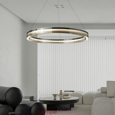 Pendel 60 80CM Cirkel Glas Loftslamper Trikromatisk dæmpning Pendel 60 80CM Cirkel Glas Loftslamper Trikromatisk dæmpning
