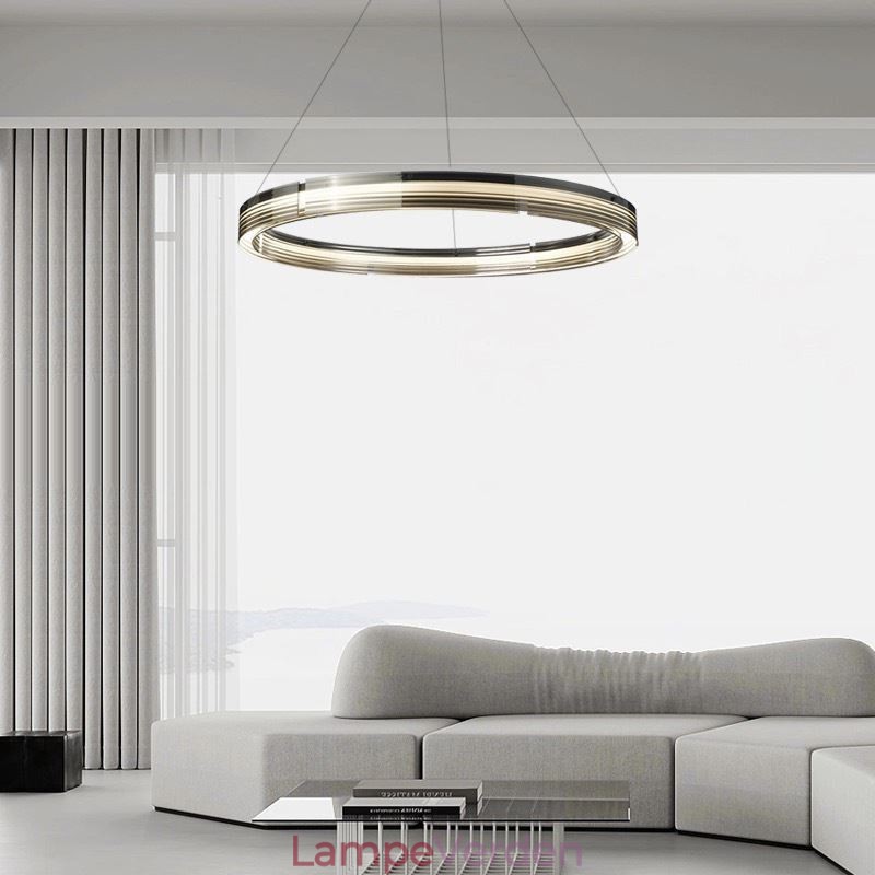 Pendel 60 80CM Cirkel Glas Loftslamper Trikromatisk dæmpning