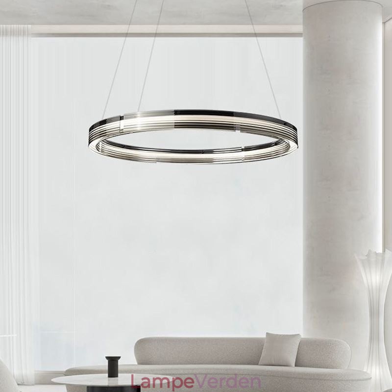 Pendel 60 80CM Cirkel Glas Loftslamper Trikromatisk dæmpning