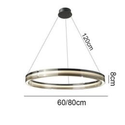 Pendel 60 80CM Cirkel Glas Loftslamper Trikromatisk dæmpning