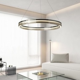 Pendel 60 80CM Cirkel Glas Loftslamper Trikromatisk dæmpning