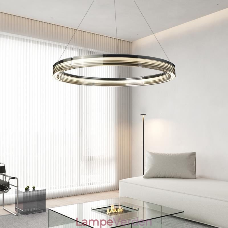 Pendel 60 80CM Cirkel Glas Loftslamper Trikromatisk dæmpning