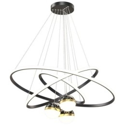 Simpel vedhæng lys smedejern silikone tre cirkel ring loftslampe