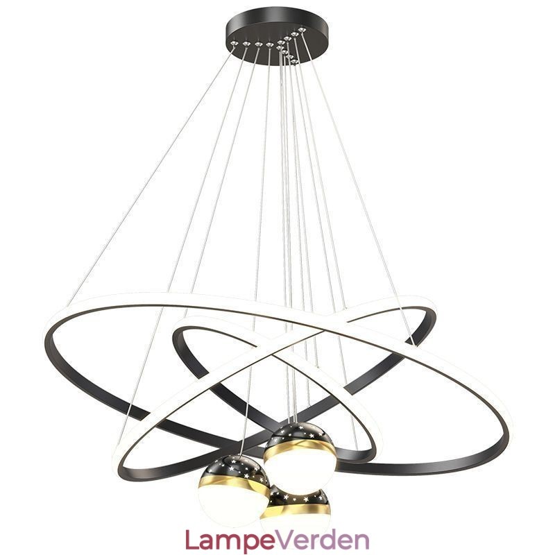 Simpel vedhæng lys smedejern silikone tre cirkel ring loftslampe