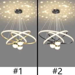 Simpel vedhæng lys smedejern silikone tre cirkel ring loftslampe