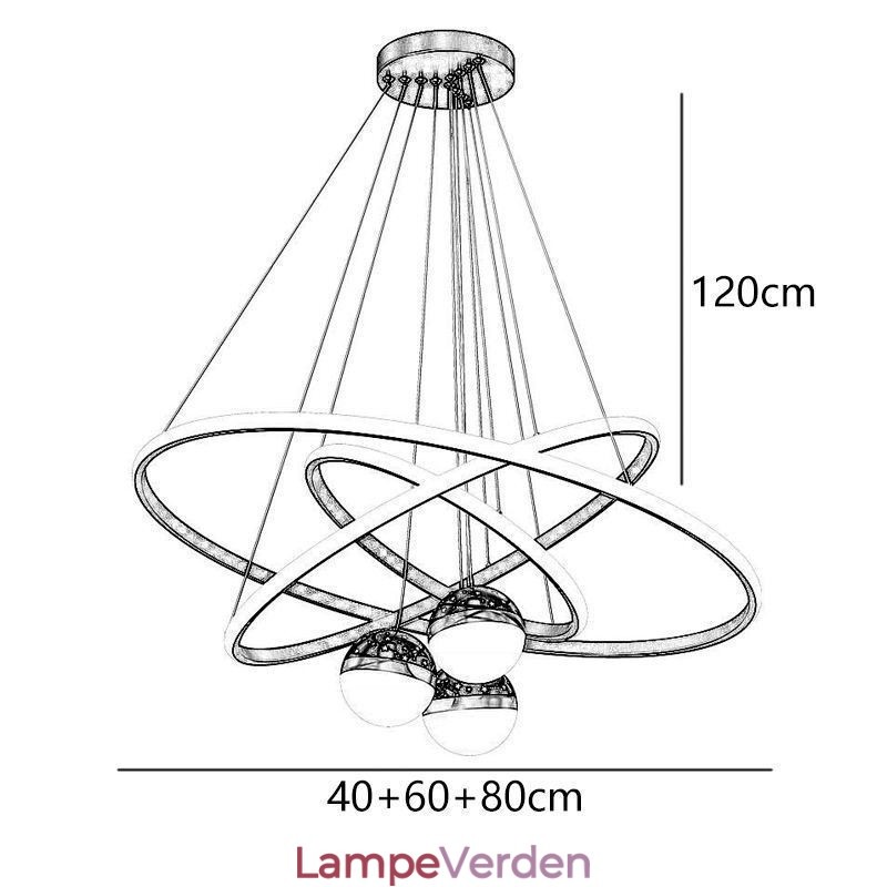 Simpel vedhæng lys smedejern silikone tre cirkel ring loftslampe