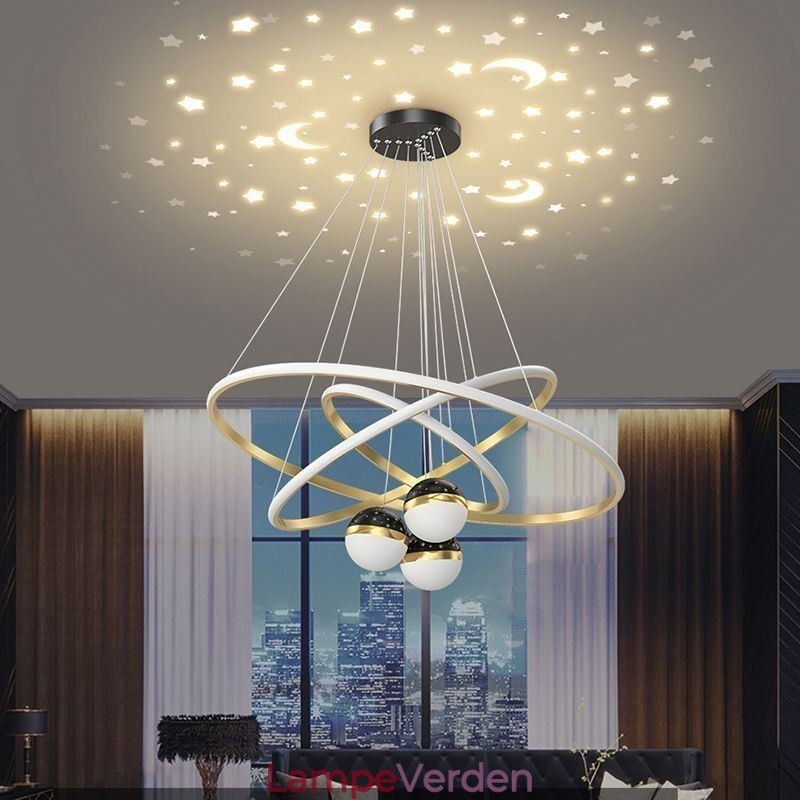 Simpel vedhæng lys smedejern silikone tre cirkel ring loftslampe
