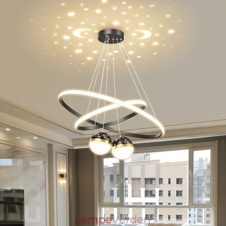 Moderne pendant lys smedejern silikone dobbelt cirkel ring loftslampe Moderne pendant lys smedejern silikone dobbelt cirkel ring loftslampe