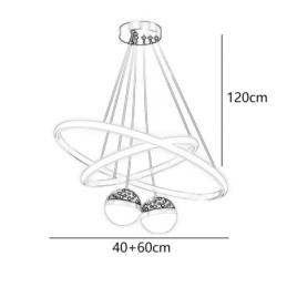Moderne pendant lys smedejern silikone dobbelt cirkel ring loftslampe