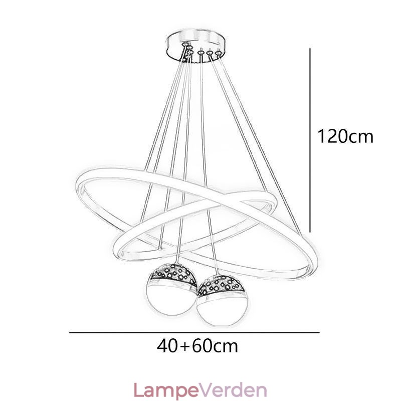 Moderne pendant lys smedejern silikone dobbelt cirkel ring loftslampe