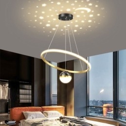 Pendel Moderne Simple Smedejern Silikone Enkelt Ring Loftslampe