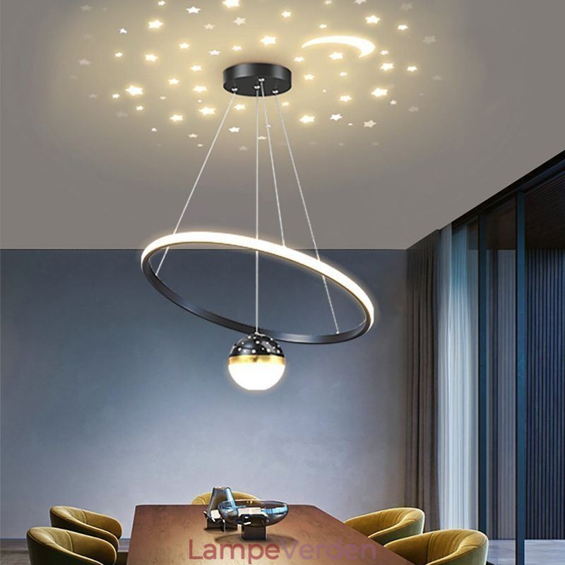 Pendel Moderne Simple Smedejern Silikone Enkelt Ring Loftslampe