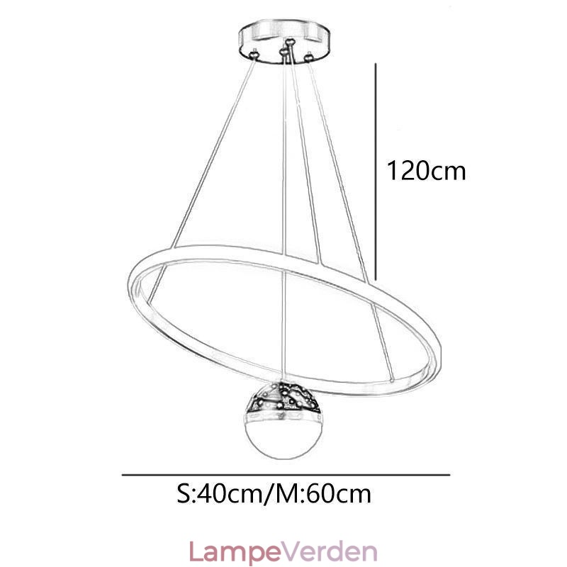 Pendel Moderne Simple Smedejern Silikone Enkelt Ring Loftslampe