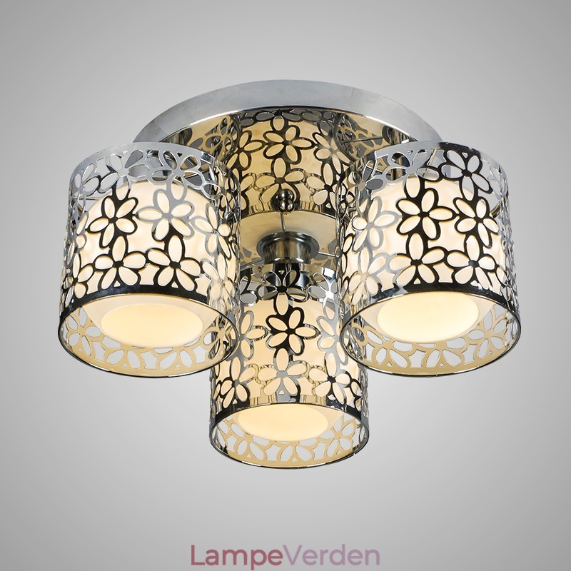 Tre lys loftsglaskuppel Light Flush Mount