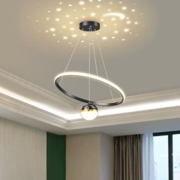Pendel Moderne Simple Smedejern Silikone Enkelt Ring Loftslampe