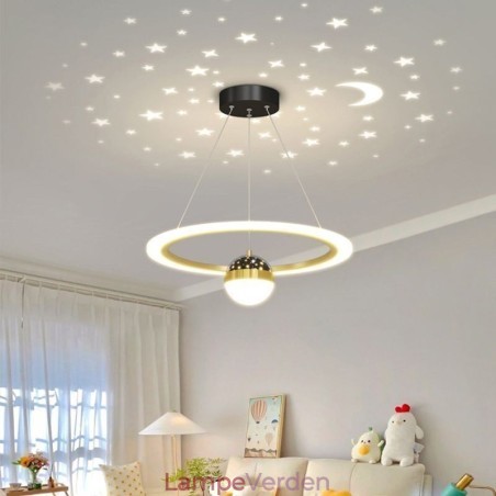 Pendel Minimalistisk Smedejern Akryl Star Ring Loftslampe Pendel Minimalistisk Smedejern Akryl Star Ring Loftslampe