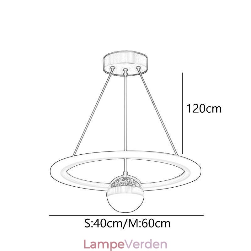 Pendel Minimalistisk Smedejern Akryl Star Ring Loftslampe