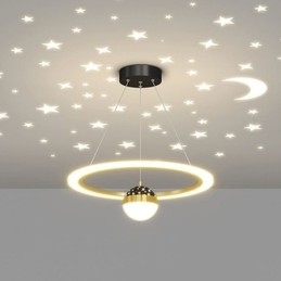 Pendel Minimalistisk Smedejern Akryl Star Ring Loftslampe