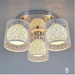 Tre lys loftsglaskuppel Light Flush Mount