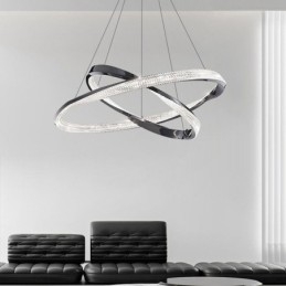 Pendel lys smedejern akryl ring dobbelt cirkel loftslampe