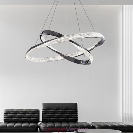 Pendel lys smedejern akryl ring dobbelt cirkel loftslampe Pendel lys smedejern akryl ring dobbelt cirkel loftslampe