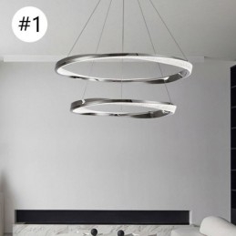 Pendel lys smedejern akryl ring dobbelt cirkel loftslampe