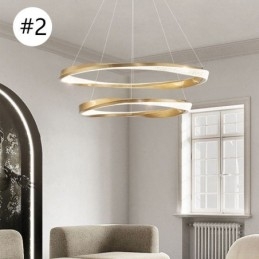 Pendel lys smedejern akryl ring dobbelt cirkel loftslampe