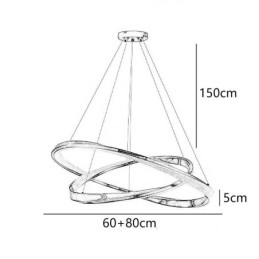 Pendel lys smedejern akryl ring dobbelt cirkel loftslampe