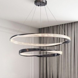 Pendel lys smedejern akryl ring dobbelt cirkel loftslampe