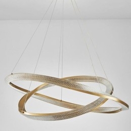 Pendel lys smedejern akryl ring dobbelt cirkel loftslampe