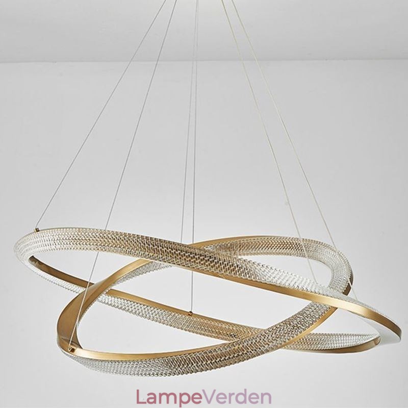 Pendel lys smedejern akryl ring dobbelt cirkel loftslampe