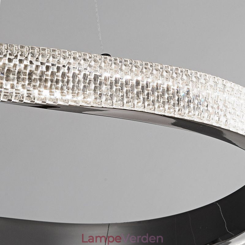 Pendel lys smedejern akryl ring dobbelt cirkel loftslampe