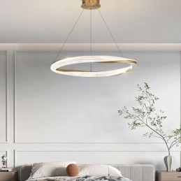 Pendel lys smedejern akryl ring enkelt cirkel loftslampe