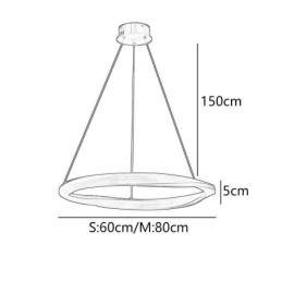 Pendel lys smedejern akryl ring enkelt cirkel loftslampe