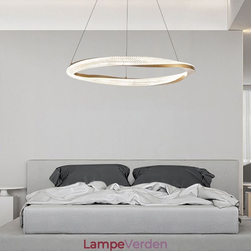 Pendel lys smedejern akryl ring enkelt cirkel loftslampe