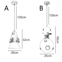 Minimalistisk Pendel Smedet Måne Landing Lille Loftslampe