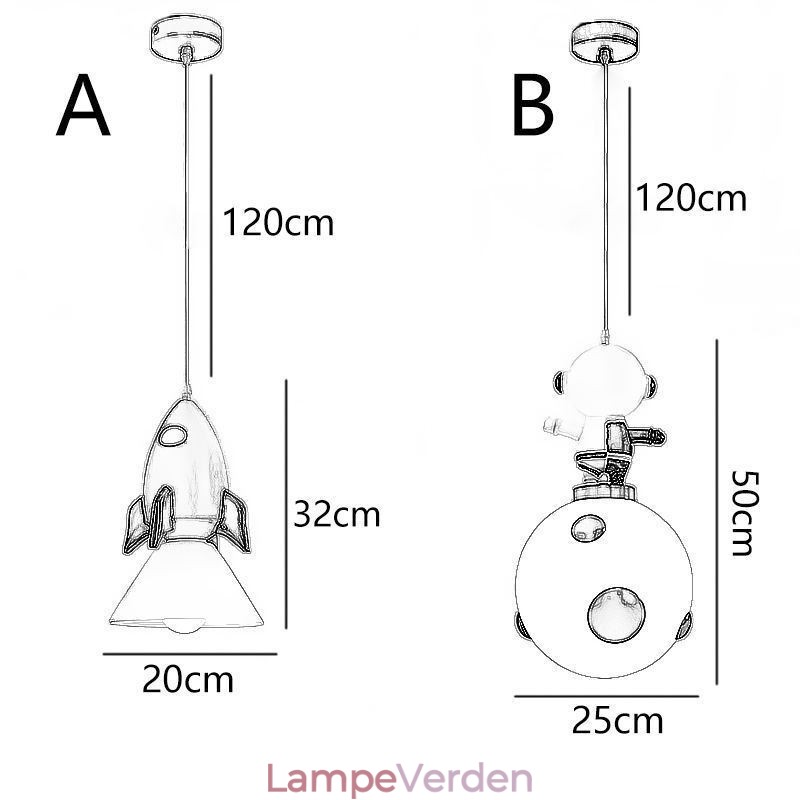 Minimalistisk Pendel Smedet Måne Landing Lille Loftslampe