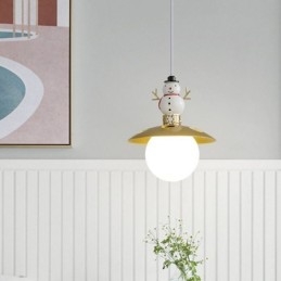 Moderne Pendel Simpel G9 Smedejern Resin Snowman Loftslampe