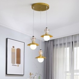 Moderne Pendel Simpel G9 Smedejern Resin Snowman Loftslampe