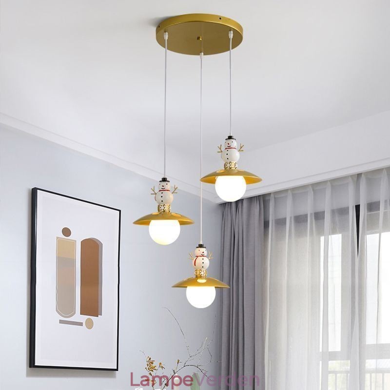 Moderne Pendel Simpel G9 Smedejern Resin Snowman Loftslampe