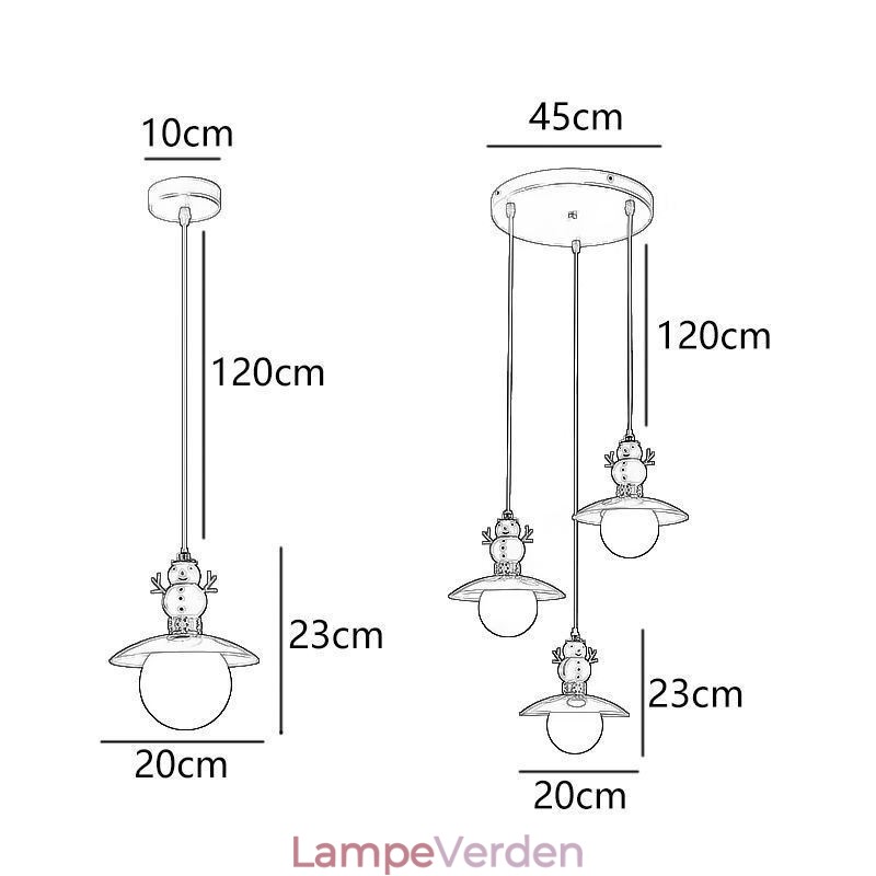 Moderne Pendel Simpel G9 Smedejern Resin Snowman Loftslampe