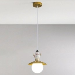 Moderne Pendel Simpel G9 Smedejern Resin Snowman Loftslampe
