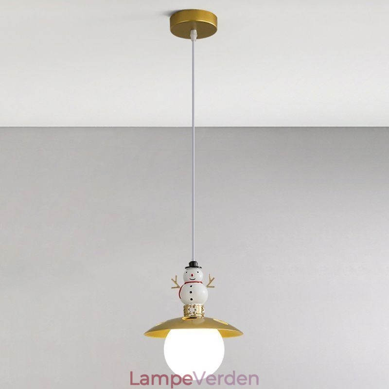 Moderne Pendel Simpel G9 Smedejern Resin Snowman Loftslampe