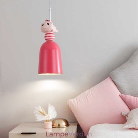 Moderne Pendel Smedejern Pink Resin Piggy Loftslampe Moderne Pendel Smedejern Pink Resin Piggy Loftslampe